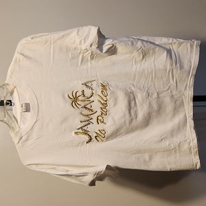 Jamaica palmtree art white m tshirt